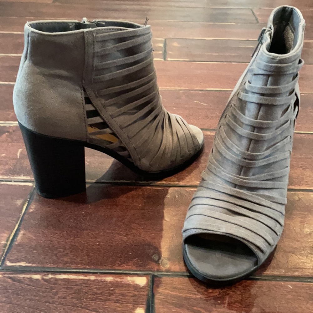 Gray ankle booties